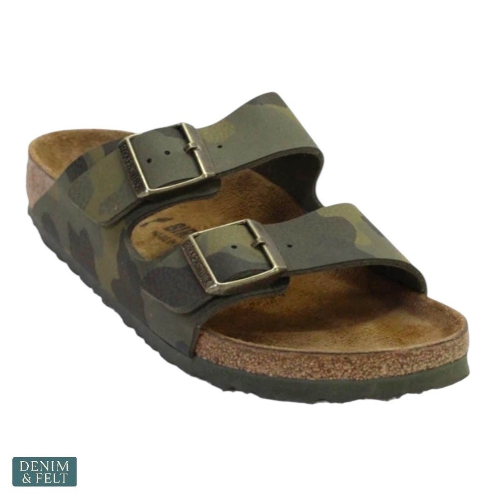 Birkenstock Arizona Camouflage Green Sandals Women Size 38 US 7-7.5 1013100